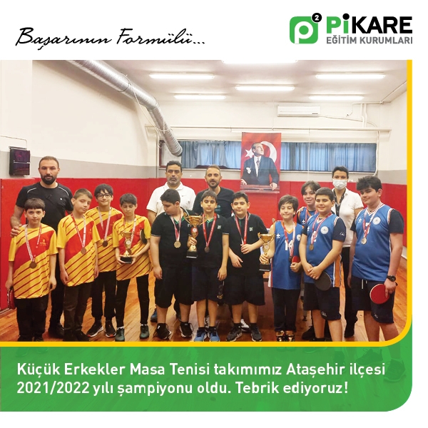 Ataşehir Bölgesi Küçük Erkekler Masa Tenisi takımımız şampiyon oldu!